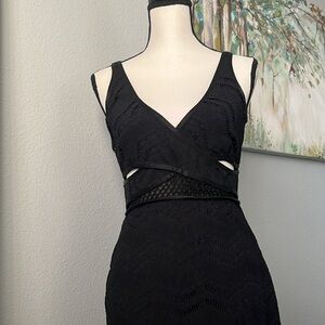 TRACY REESE Cutout Black Lace Dress - Womens M medium